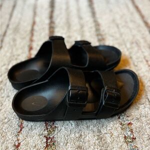 Black Slip-On Sandals